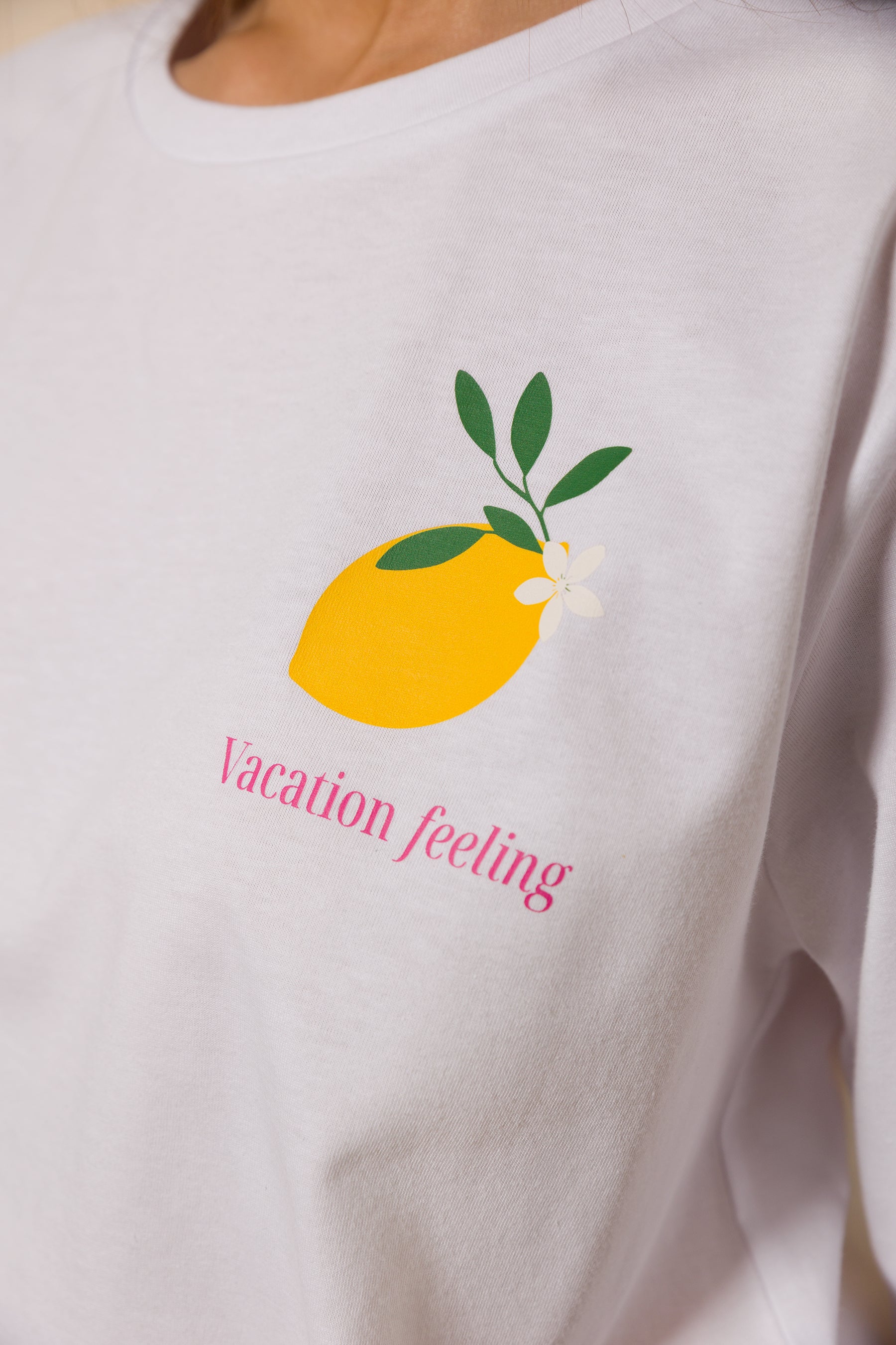 Дамска бяла тениска LEMON