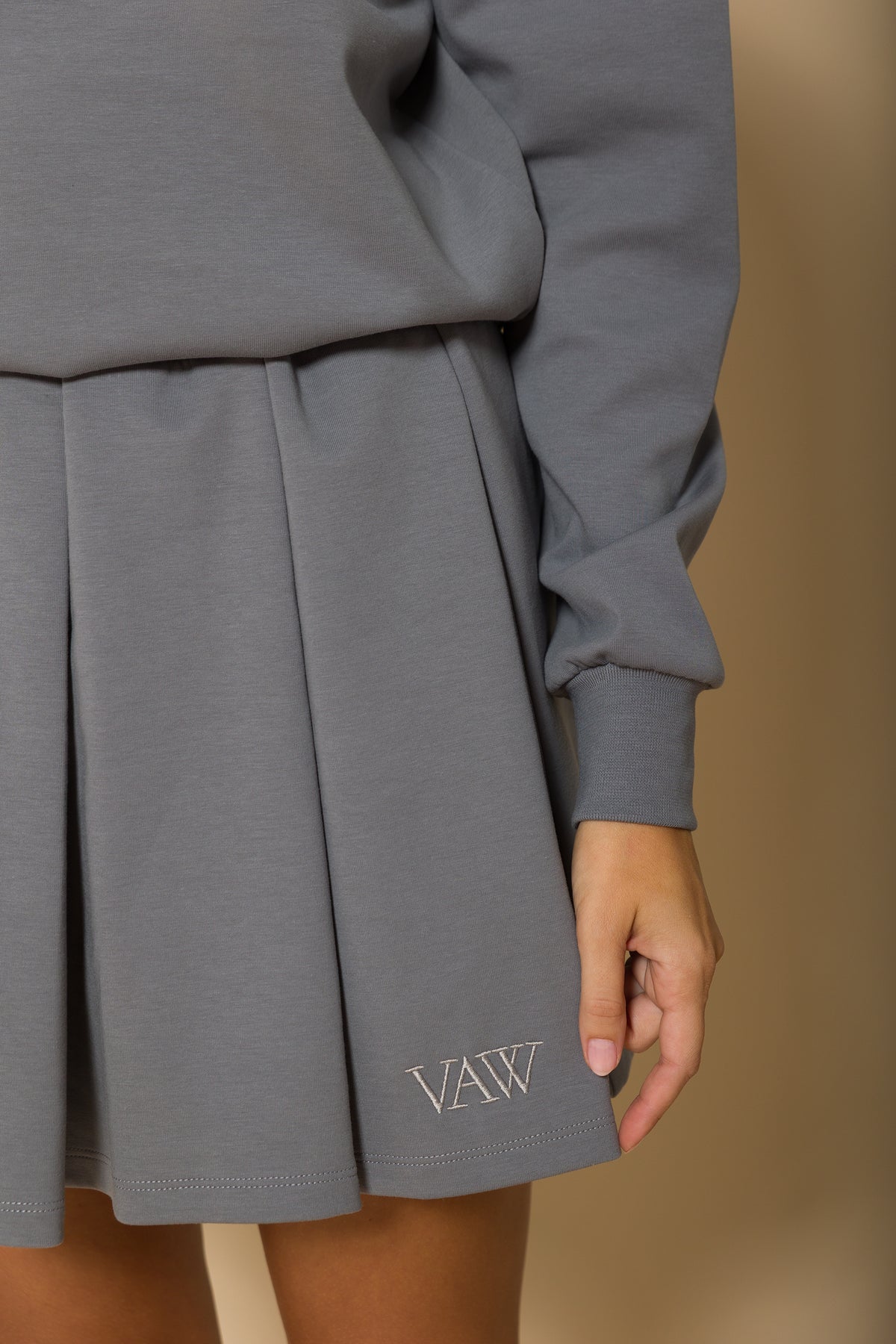 Дамска плисирана пола SOFT GREY
