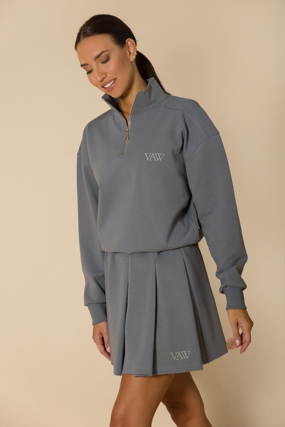 Дамски суитшърт с цип SOFT GREY