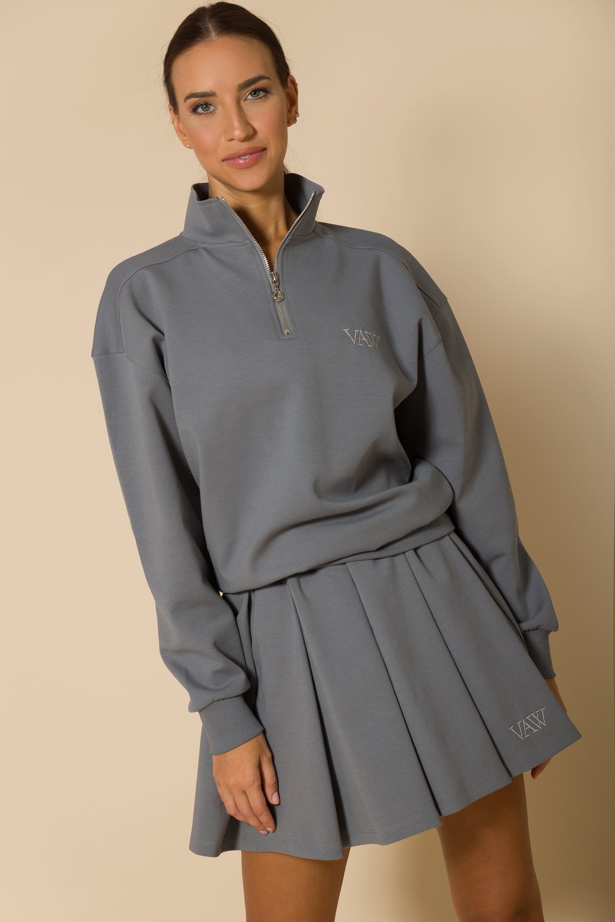 Дамски суитшърт с цип SOFT GREY