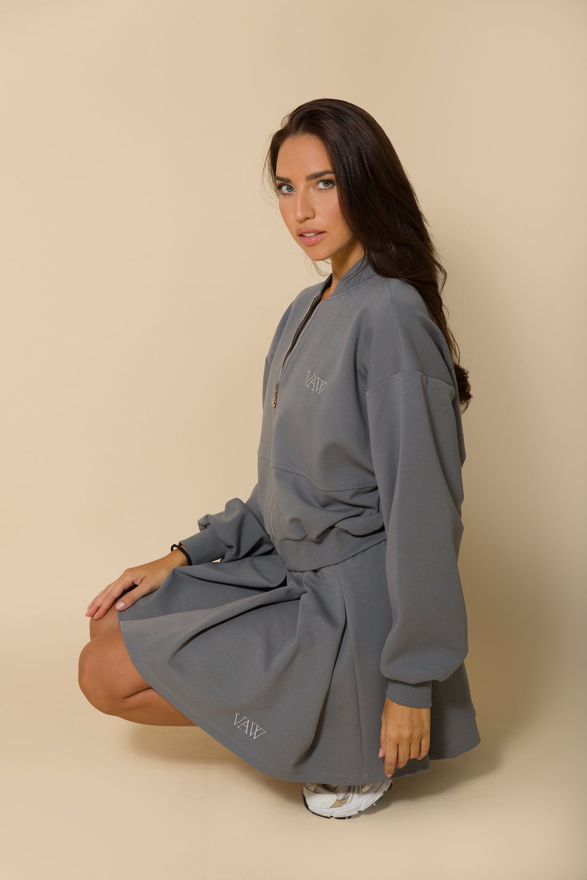 Дамска плисирана пола SOFT GREY