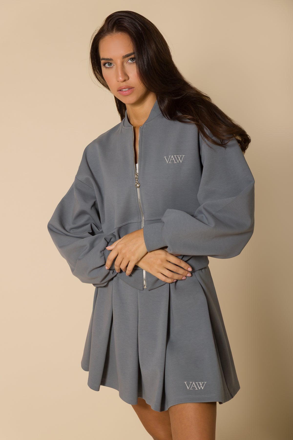 Дамско яке бомбър SOFT GREY