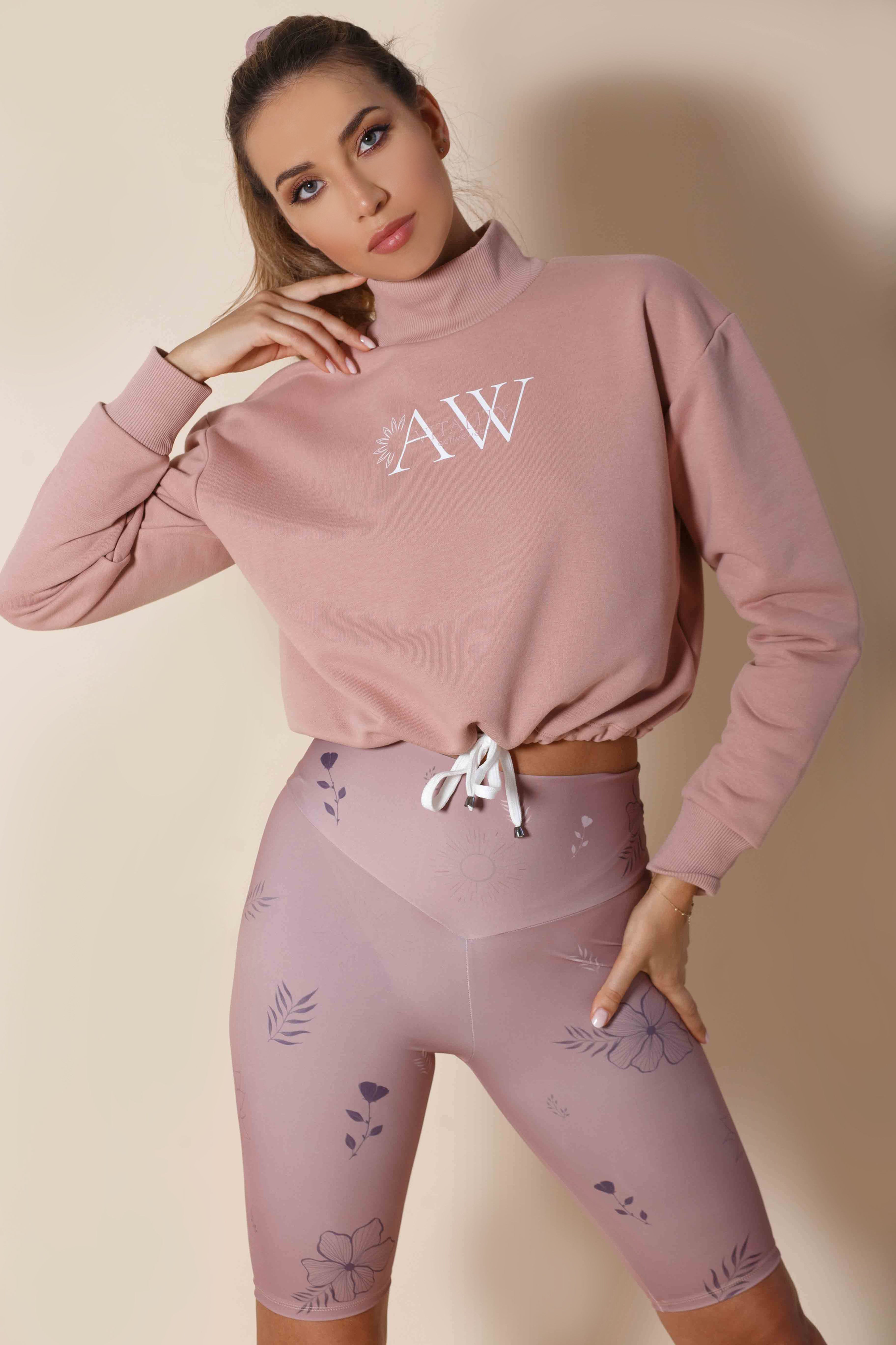 OUTLET дамски къс суитшърт розово