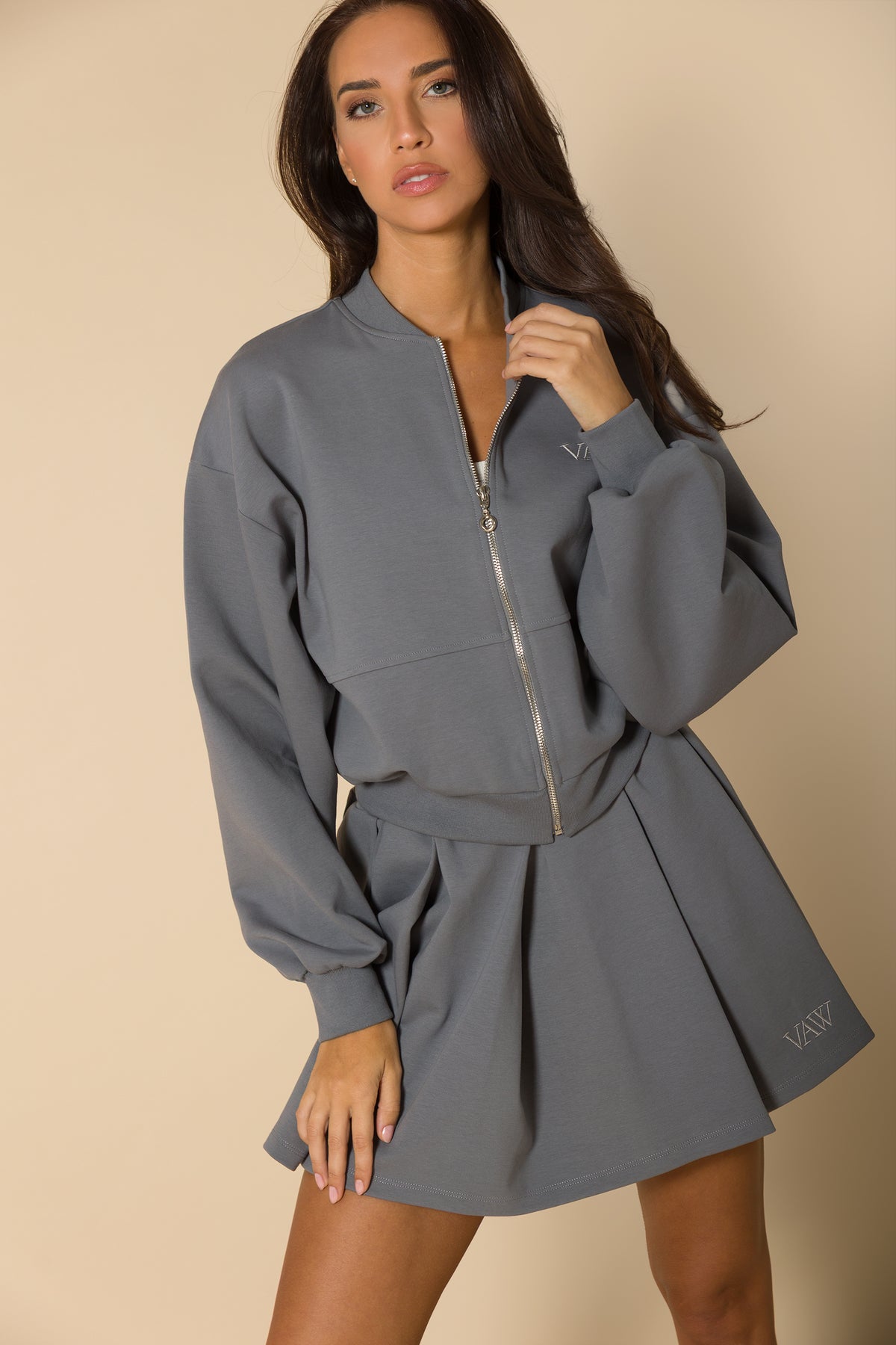 Дамска плисирана пола SOFT GREY